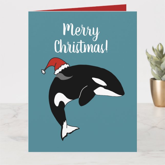 Tarjeta Navidades Orca Killer Whale (Planta pequeña)