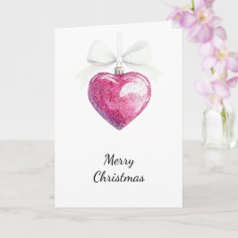 Tarjeta Navidades ornamentos de glam de plata rosada