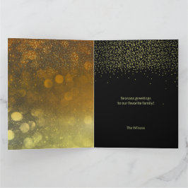 Tarjeta Navidades Oro Y Black Sparkling Night Sky