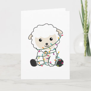 Tarjeta Navidades ovinos Niegan ovejas animales de inviern