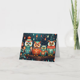 Tarjeta Navidades Owls