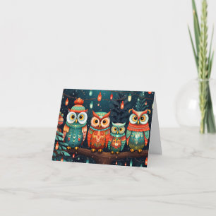 Tarjeta Navidades Owls