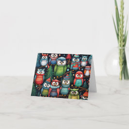 Tarjeta Navidades Owls