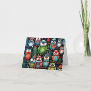 Tarjeta Navidades Owls