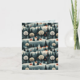 Tarjeta Navidades paisajistas de aldeas modernas