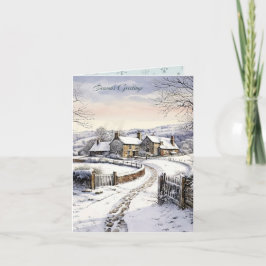Tarjeta Navidades paisajísticos del país de Snow House