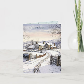 Tarjeta Navidades paisajísticos del país de Snow House