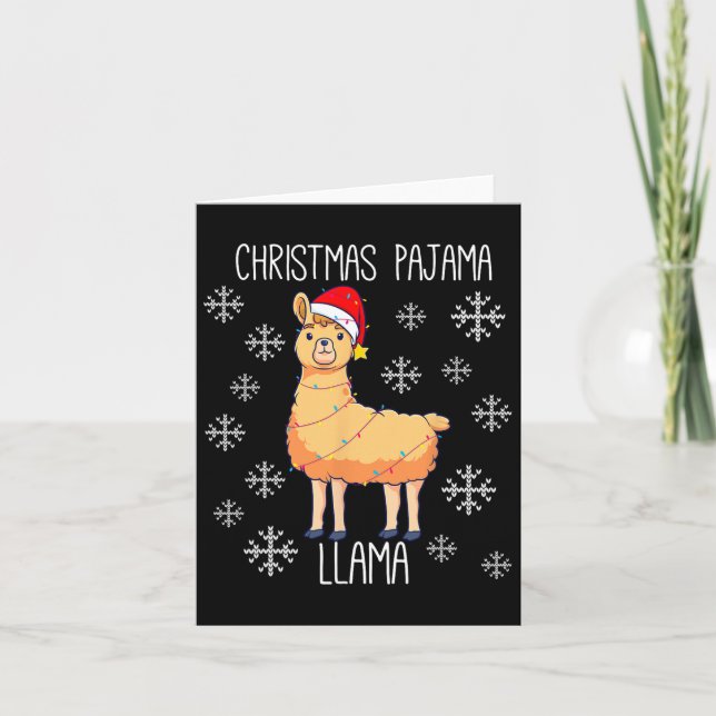 Tarjeta Navidades Pajama Llama (Anverso)
