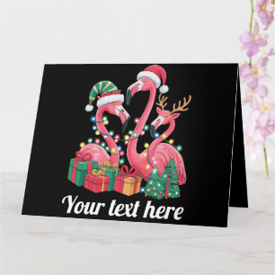 Tarjeta Navidades Palm Flamingo Luces de Navidad Personali