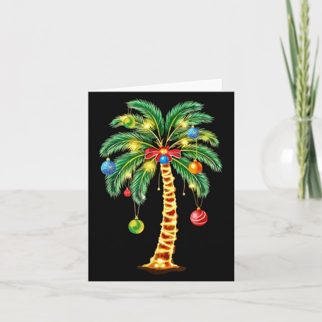 Tarjeta Navidades Palm Tree Hawái Xmas (Anverso)