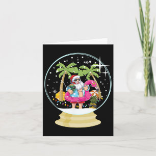 Tarjeta Navidades Palm Tree Surfing Beach Snow Globe Summe