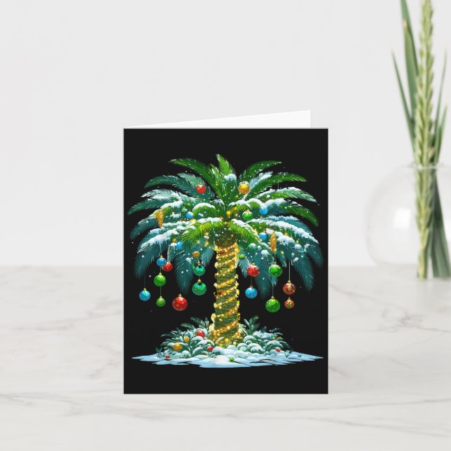 Tarjeta Navidades Palm Tree Trocal Hawai Xmas (Anverso)