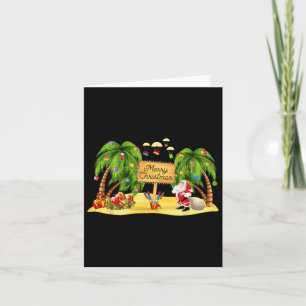 Tarjeta Navidades Palm Tree Xmas Tropical Coconut Luces P