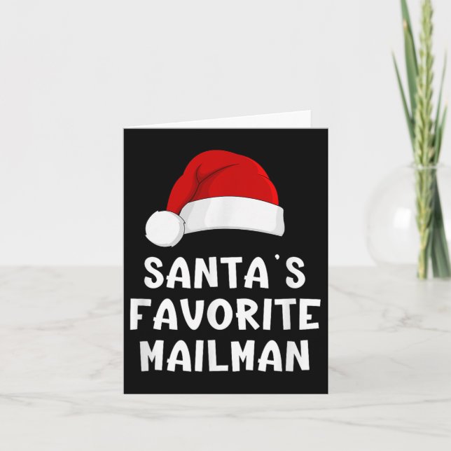 Tarjeta Navidades Papá Noel favorito de Santa, Mailman, di (Anverso)