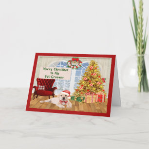 Tarjeta Navidades para Mascota Groomer con Lab