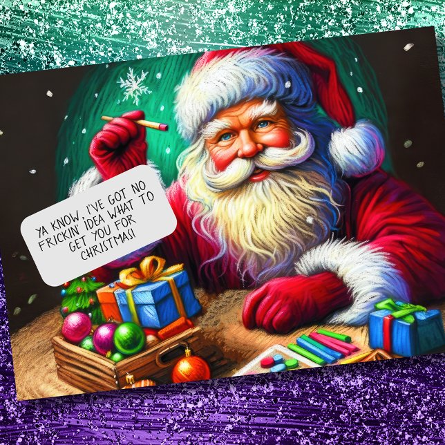 Tarjeta Navidades Pastel Holiday Santa Claus reflexionando (Subido por el creador)
