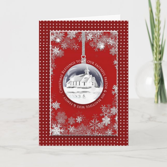 Tarjeta Navidades, Pastor/Familia, Iglesia-Ornamento del P (Anverso)