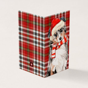 Tarjeta Navidades Pastores Australianos Juegan Feriado