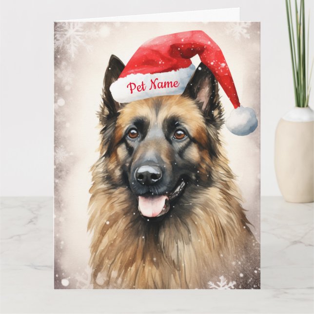 Tarjeta Navidades pastores belgas personalizados (Anverso)