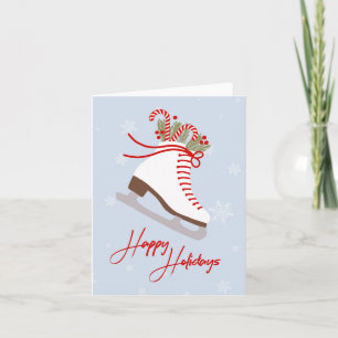 Tarjeta Navidades Patinaje sobre hielo Saludo de Navidad I