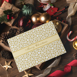 Tarjeta Navidades Patrón de estrellas de oro amarillo pers