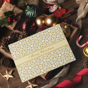 Tarjeta Navidades Patrón de estrellas de oro amarillo pers