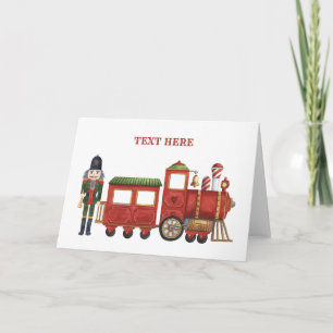 Tarjeta Navidades peatones con tren