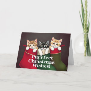 Tarjeta Navidades perfectos Deseos Gatos