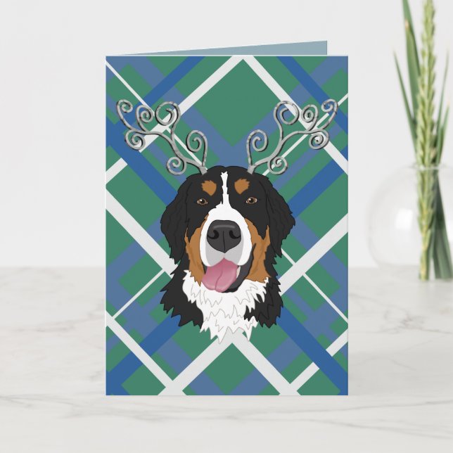 Tarjeta Navidades Perro de montaña Bernese (Anverso)