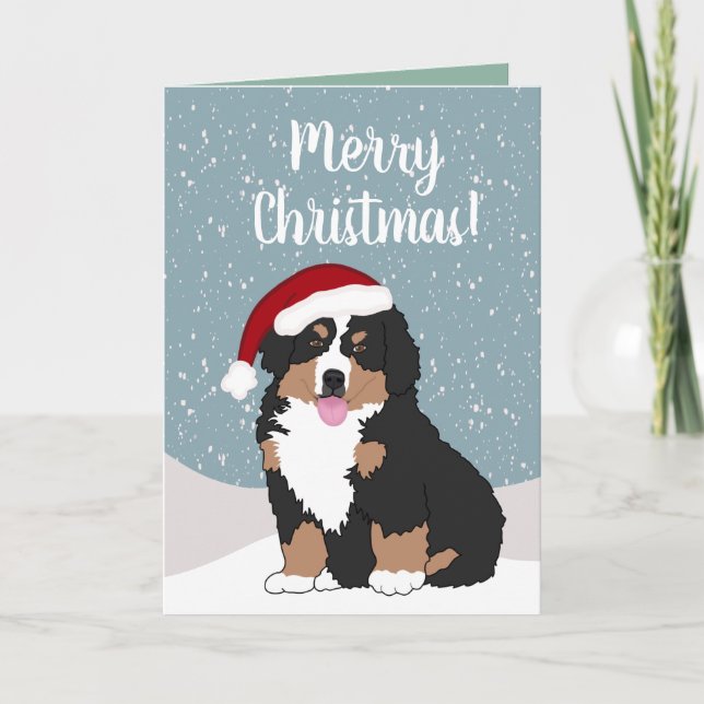 Tarjeta Navidades Perro de montaña Bernese (Anverso)