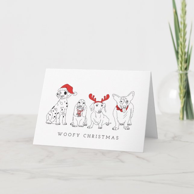 Tarjeta Navidades Perro Puns Santa Dogs Navidades Woofy (Anverso)