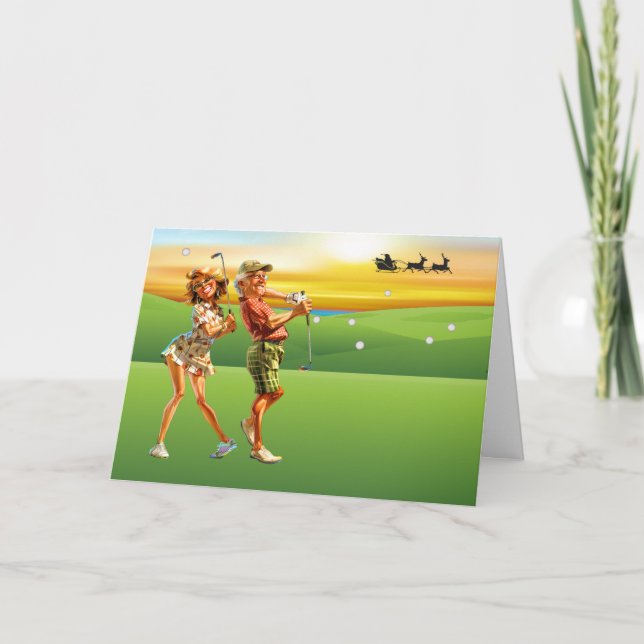 Tarjeta NAVIDADES personales o empresariales del GOLF (Anverso)