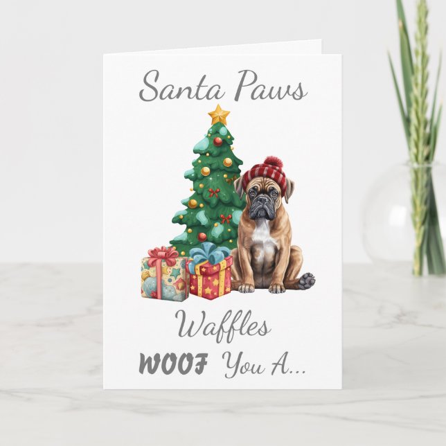 Tarjeta Navidades personalizables Perro Boxer Perro (Anverso)