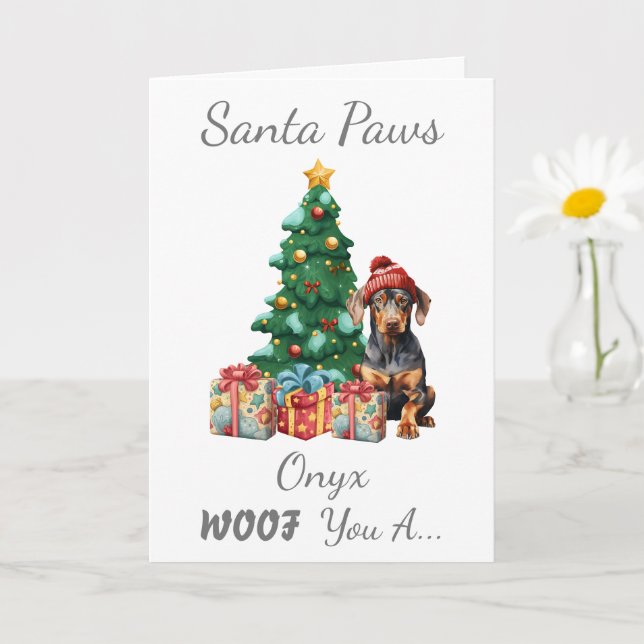 Tarjeta Navidades personalizables Perro Mini Pinscher (Planta pequeña)