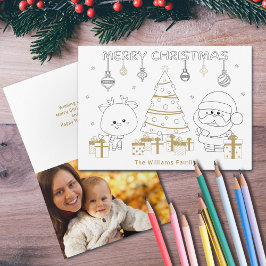 Tarjeta Navidades Personalizado de foto  de colores Divers