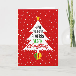 Tarjeta Navidades personalizado Merry Vegan