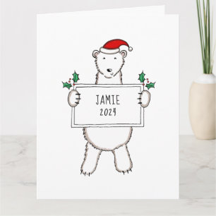 Tarjeta Navidades personalizados bebé oso polar