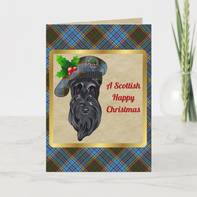 Tarjeta Navidades personalizados de Anderson Badge y Tarta (Anverso)