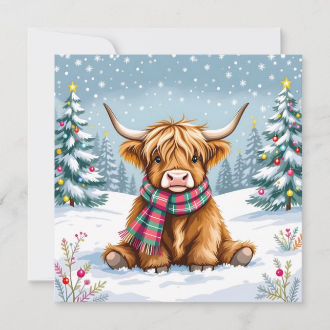 Tarjeta Navidades personalizados de la vaca loca (Anverso)