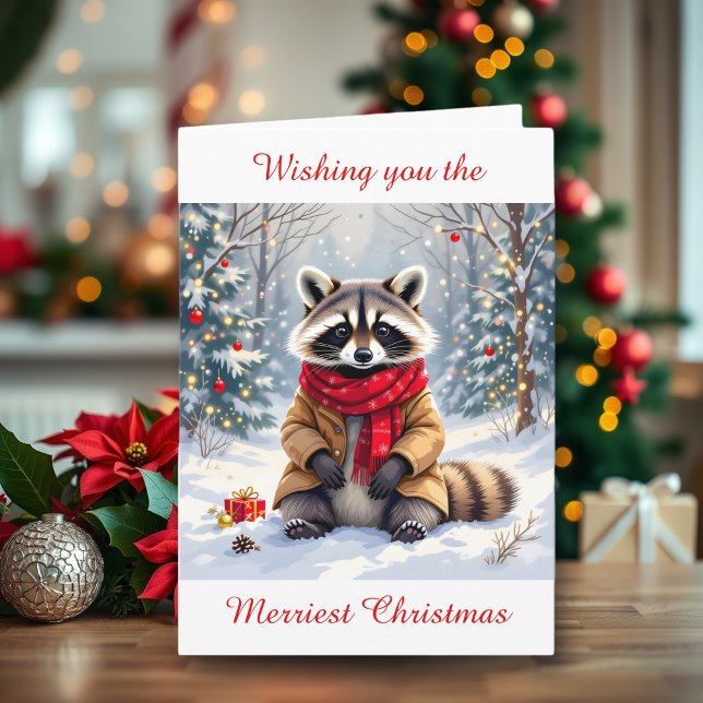 Tarjeta Navidades personalizados de mapache (Subido por el creador)
