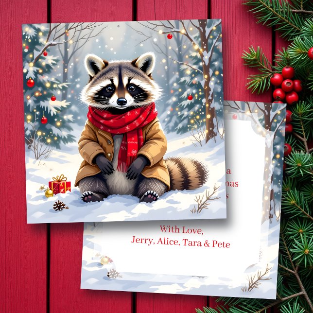 Tarjeta Navidades personalizados de mapache (Subido por el creador)