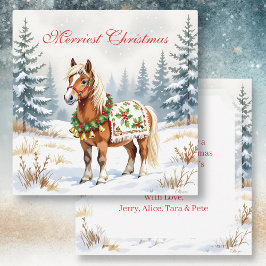 Tarjeta Navidades personalizados de Shetland Pony