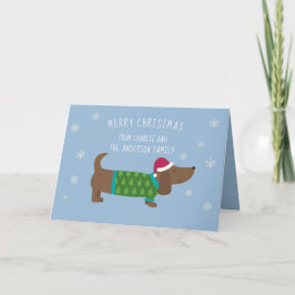 Tarjeta Navidades Personalizados de Snowflake en Dachshund