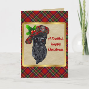 Tarjeta Navidades personalizados de Stewart Badge y Tartán