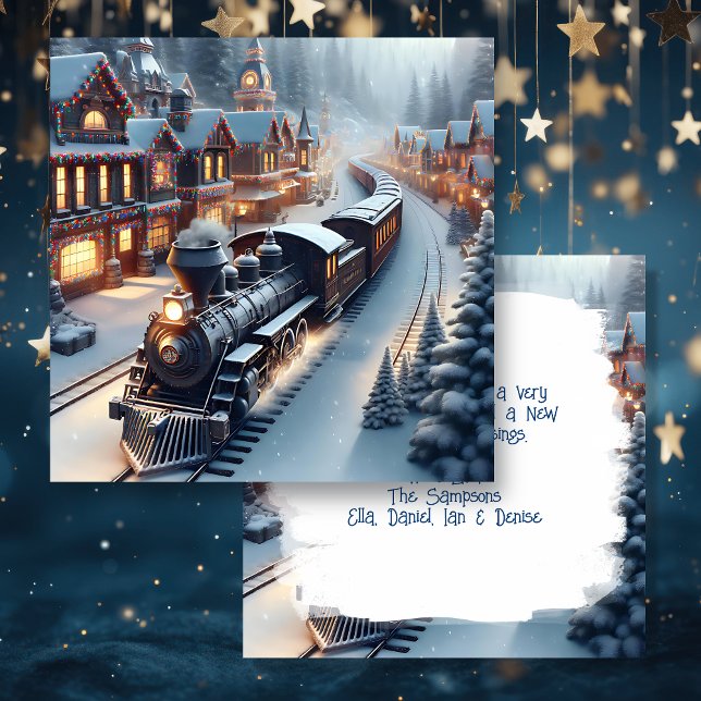 Tarjeta Navidades personalizados de trenes de época (Subido por el creador)