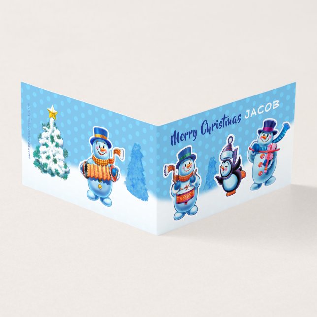 Tarjeta Navidades personalizados delanteros y traseros con (Exterior)