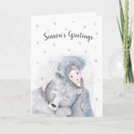 Tarjeta Navidades personalizados encantados de osito y Chi