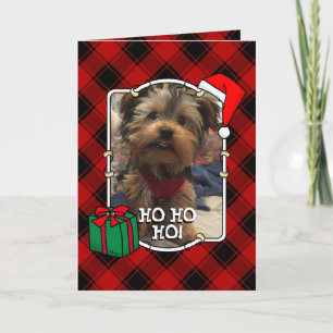 Tarjeta Navidades personalizados fotograma rojo y negro