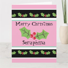 Tarjeta Navidades personalizados Holly & Berries