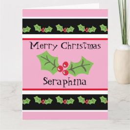 Tarjeta Navidades personalizados Holly & Berries